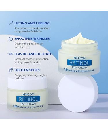 Retinol Cream for Face Face Moisturizer with 2.5% Retinol Hyaluronic Acid Anti-Aging Moisturizer for Face & Neck Wrinkle Reducer for All Skin Types - Buy Online on GoSupps.com