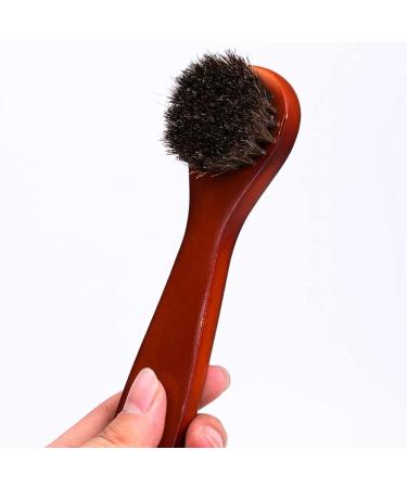 2 Pcs Shoe Polish Brush Set Horsehair Brushes Shoe Boot Shine Brush Horse Hair Bristles Brush for Boots Sofas Bags - Buy Online on GoSupps.com