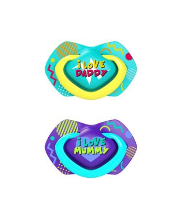Canpol babies silicone pacifiers 2 pieces (6-18 m Neon Love Boy)