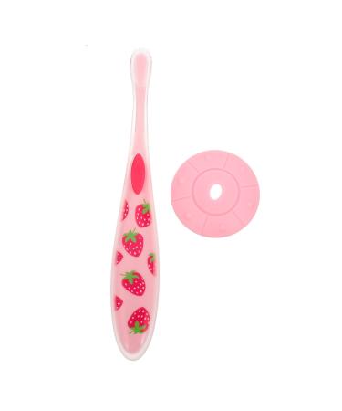 Gatuida 4 piece toothbrush baby accessories travel toys for babies baby accessory baby care progressive detergent cleaning brush travel silicone in food quality pink