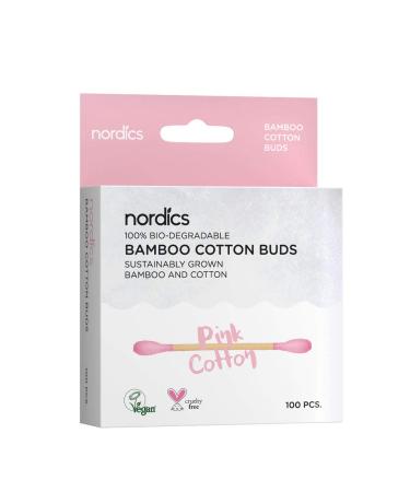 Nordics Organic Care Organic Cosmetic Sticks Bamboo with Organic Cotton Pink 40 g