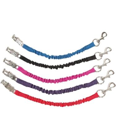 Horse Master Elastic Bungee Trailer Tie - Pony Shock Absorbing Cords Leash Extension Attachment Hooks Featuring Quick Release Trailer - Thick Straps Equestrian Lead Rope (Purple)