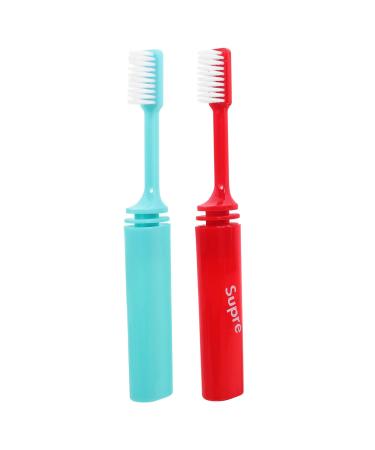 Mobestech 2 STK travel toothbrush toothbrush made of silicone bristle toothbrush rubber toothbrushes for children fiber toothbrushes collapsible toothbrush.