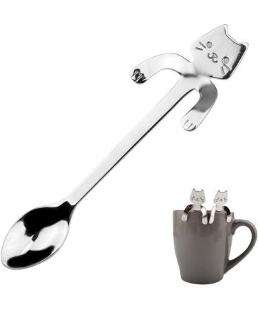 COMVIP Cartoon Cuill re en Forme Chat Caf Th en Acier Inoxydable Spoons Argent  - Buy Online on GoSupps.com