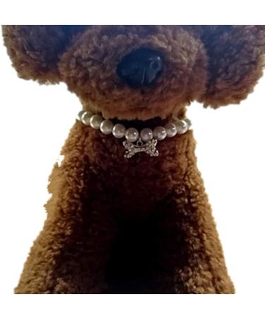 RayMinsino Adjustable Pearl Bone Pendant Necklace for Dogs & Cats - Stylish LL White Collar - Buy Online on GoSupps.com