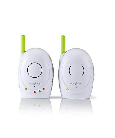 Nedis Audio Baby Monitor Wireless Baby Monitors with Intercom Function and 300 m Range Set of 2 Green/White