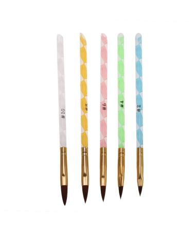 5 Piece Nail Art Liquid Powder Brush Set - UV Gel Carving Pen & Acrylic Handle Manicure Tools Kit for Professional Nail Designs | International Shipping Available - Buy Online on GoSupps.com