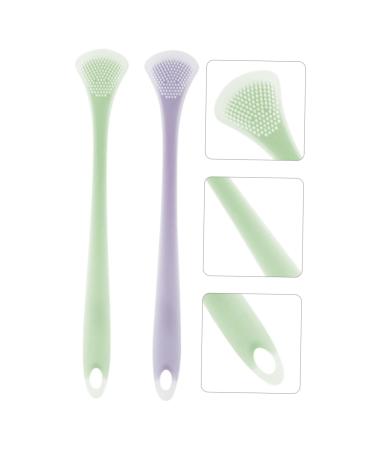 FRCOLOR Silicone Tongue Scraper Set - 2pcs Multifunctional Cleaning Tool for Adults & Kids | Assorted Colors - Buy Online on GoSupps.com