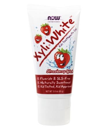 NOW Foods Solutions XyliWhite Kids Toothpaste Gel - Strawberry Splash 3 oz | Natural Sugar-Free Formula for Healthy Teeth - Buy Online on GoSupps.com