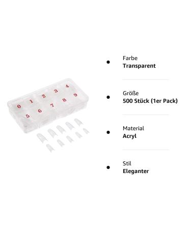 500pcs Natural French Acrylic Fake Nails Art Tips - Transparent False Nails with Box for Women & Girls - Buy Online on GoSupps.com