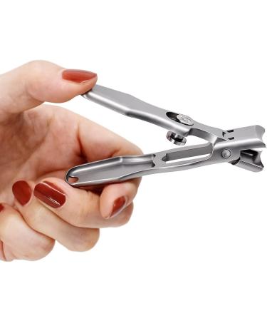 High Grade Stainless Steel Toenail Clippers - Sharp Curved Blade, No Splash Design - Ideal for Thick Nails - Silver - Buy Online on GoSupps.com