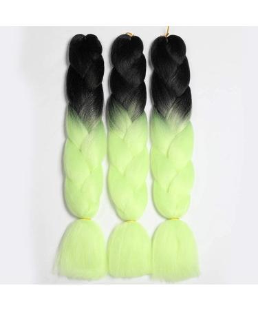 Shop Showjarlly Kanecalon Hair Extensions - Ombre Jumbo Braid 24 (3 Pack) in Black/Light Yellow - Premium Quality Braids for Stunning Styles - Buy Online on GoSupps.com