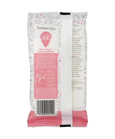 Summer's Eve Sheer Floral Cleansing Cloths - 32 Count, Pack of 4 | pH-Balanced, Dermatologist & Gynecologist Tested - Buy Online on GoSupps.com