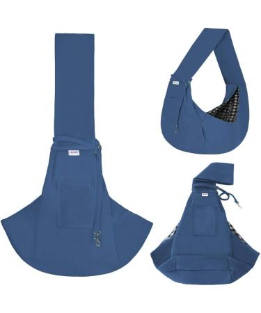 FDJASGY Small Pet Sling Carrier- Hands Free Reversible Papoose Bag with Safety Belt for Dog Cat - Navy Blue - Buy Online on GoSupps.com