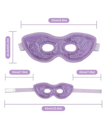 NEWGO Gel Eye Mask Reusable Cooling Eye Mask with Eye Holes - Hot Cold Eye Compress for Puffy Eyes, Migraine, Stress Relief - Purple - Buy Online on GoSupps.com