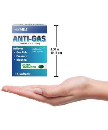 HealthA2Z Anti-Gas | Simethicone 125mg | Gas Relief | 15 Softgels (Pack of 24) | 360 Total Softgels | Value Pack - Buy Online on GoSupps.com