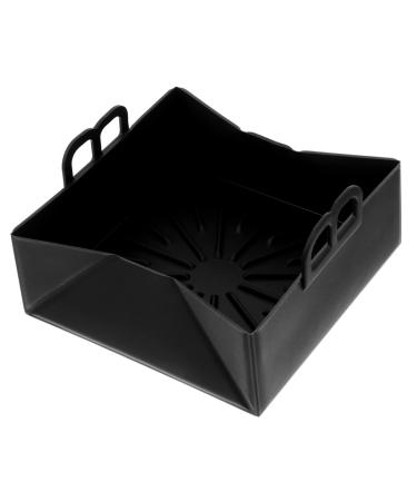 Alipis and Reusable Non-Stick Pad Easy Gel Mat Silicone Clean with This Basket The in Tray Pot Handle Black 15.5X15.8CM