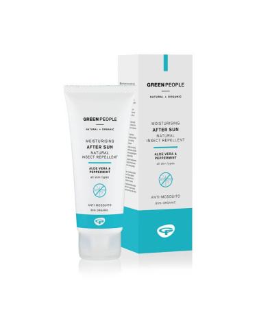 Green People Moisturising After Sun with Natural Insect Repellent 100ml | Natural Organic Aftersun Lotion with Citrepel 75 | Travel Size | Soothing Aloe Vera & Cooling Mint | Vegan Cruelty Free