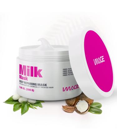 Image Milk Mask   Keratin Hair Treatment for Damaged Hair Moisturizing Hair Mask for Dry Damaged Hair   Nourishes Dull Hair  Prevents Split Ends & Breakage 7.05 Ounce (Pack of 1)