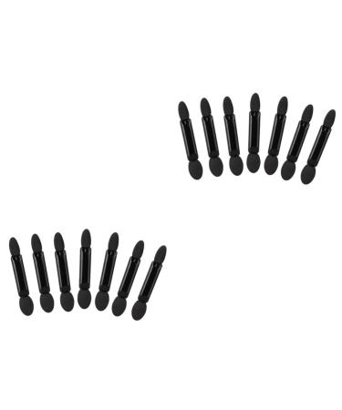 Mipcase 200 pcs Eye Shadow Double-ended Tipped Makeup Brush Eyeshadow Black Sponge Mx2pcs Blackx2pcs