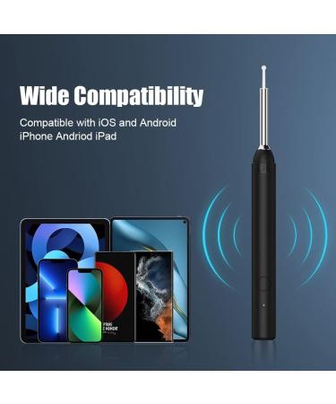 1080P Otoscope Camera Ear Wax Removal Tool for iOS & Android Black - Buy Online on GoSupps.com