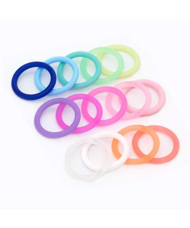 20Pcs Mix 14 Colors Safe Silicone Pacifier Dummy Chain Adapter Holder O Ring - Inner Size 21.5mm - Buy Online on GoSupps.com