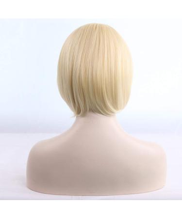 Blonde Long Bob Wig for Women - Cosplay Straight Anime Style - Synthetic & Human Hair | Perfect for Parties & 80s Looks - Buy Online on GoSupps.com