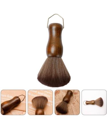 PATKAW Neck Duster Barber Salon Brush Hair Cutting Neck Duster Barber Brush with Hanging Hook with Wood Handle Soft Bristles Stand Up Base - Buy Online on GoSupps.com