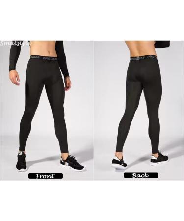 Buy SMATSTYLE Men's Compression Pants - Sport Leggings Breathable Baselayer Trousers for Fitness Running & Basketball - Pure Black - Buy Online on GoSupps.com