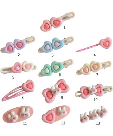 Bangs Hair Clip for Hot Girls Two Heart Shape Hair Barrettes Candy Color Ponytail Hair Barrettes for Teens Girls - Buy Online on GoSupps.com