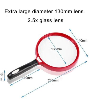  LOSCHEN 2.5x Handheld Reading Magnifier 130MM Large Magnifying Lens with Non-Slip Soft Handle Magnifying Glass Ideal for Reading/Exploring/Inspection/Maps/Hobbies and Crafts- For Kids/Adults/Elderly - Buy Online on GoSupps.com