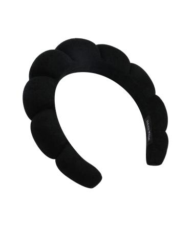 CHENYIYI Spa Headbands for Women  Sponge & Terry Towel Cloth Fabric Hair Band for Washing Face Makeup Headband for Makeup Removal Skincare Headbands  Cute Hair Accessories for Decoration  Black