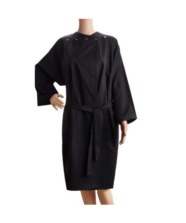 Noverlife Spa Massage Kimono Robe - Water & Chemical Proof Salon Bathrobe for Beauty Treatments - Lightweight Black Gown for Hairdressing & Makeup - Buy Online on GoSupps.com