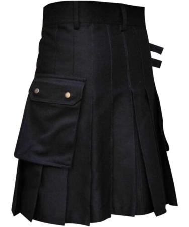 Men's Scottish Rock Short Medieval Kilt - Vintage Scottish Costumes for Adults | Classic Black Clubwear in Large Sizes (5XL) - Buy Online on GoSupps.com