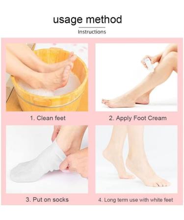 1Pair Moisturizing Socks Overnight Spa Cotton Socks Treatment Intensive Repair Dry Cracked Feet White L - Buy Online on GoSupps.com