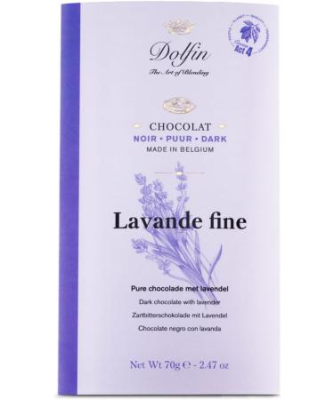  Dolfin Dolfin | 60% Dark Chocolate and Lavender | Cocoa Bar 60% Fine Lavender Flowers - 1 x 70 Gr - Buy Online on GoSupps.com