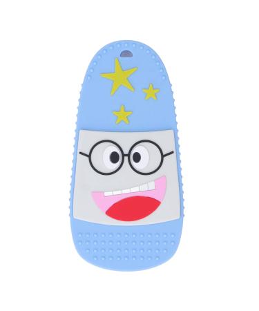 Soft Silicone Baby Teething Toy - Slipper Shaped Design, Textured Patterns, Blue Color - Buy Online on GoSupps.com