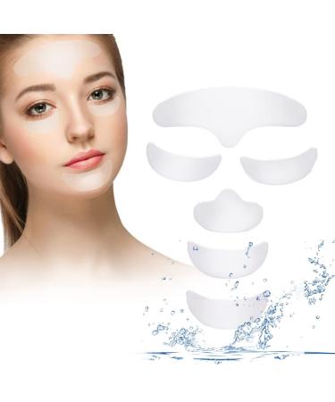 Beauty forehead anti -fold patch facial patches anti -aging for rejuvenated skin elasticity 6PCS anti -fold silicone patch pad skin lifting reusable forehead eye chin face patch