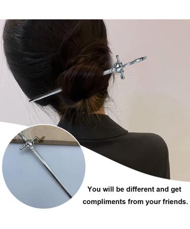 LELEVTXP 2 Pcs Metal Sword Hair Sticks for Women - Vintage & Elegant Hair Chopsticks for Daily Wear - Buy Online on GoSupps.com