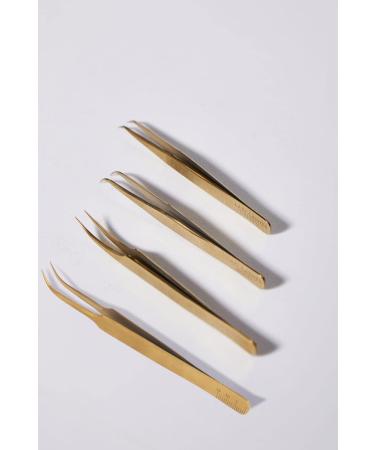 Lavi Lashes Eyelash Tweezers Professional Stainless Steel Tweezers Lash Extension Isolation Volume Classic Curved Straight Tweezer with Measurements - Gold (Curved Isolation) - Buy Online on GoSupps.com