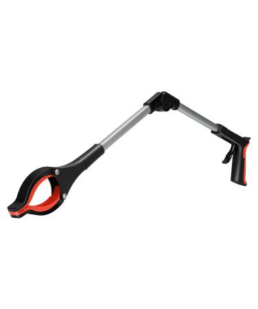 2022Upgrade Grabber Reacher Tool, 0-180 Angled Arm, 360 Rotating Head, Wide Jaw, Handy Trash Claw Grabbers for Elderly, Reaching Tool for Trash Pick Up Stick, Litter Picker, Arm Extension (Orange)