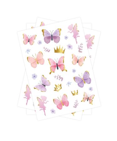 Crazy Night Butterfly Temporary Tattoos Stickers - 81 Glitter Styles  Butterfly Birthday Party Supplies  Fairy D cor