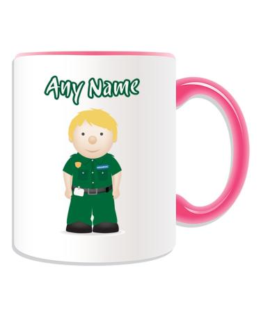 Personalized gift-paramedic male blond hair (career design color options)-any name message on your unique-National NHS hospital rose