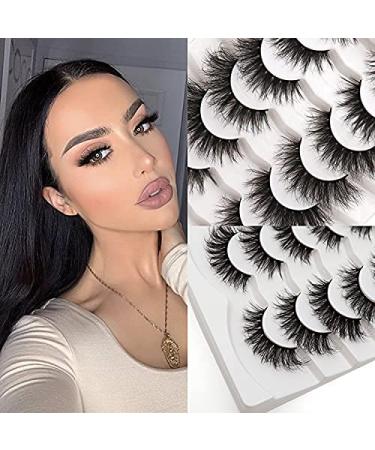 Veleasha 18MM Wispy Faux Mink Eyelashes - 7 Pairs Luxury Cat Eye Lashes (804) - Handmade Natural Look - Buy Online on GoSupps.com