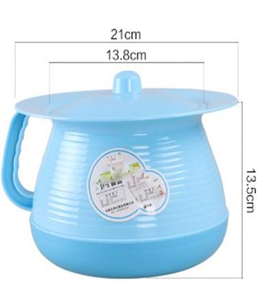 Portable Urinal Potty Plastic Thickening Potty Urinal Home Men and Women with Cover Adult Bedroom Blue - Buy Online on GoSupps.com