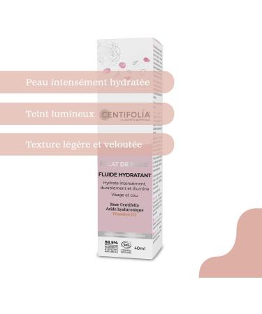 CENTIFOLIA | Rose Radiance Moisturizing Fluid | Intensely hydrated skin | Luminous complexion | Plumped and comfortable skin | Made in France | Organic | 40ML - Buy Online on GoSupps.com