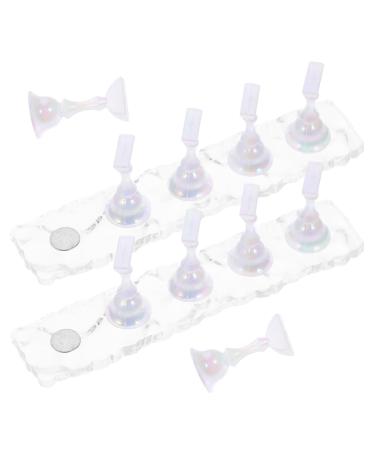 SOESFOUFU 2 Sets Manicure Practice Base Acrylic Nail Art Stand Nail Painting Stand Nail Tip Holders Fake Nail Holder Nail Display Practice Stands Nail Stands Fairy False Nails