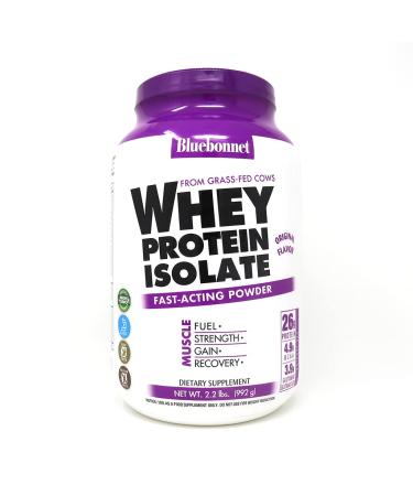 Bluebonnet Nutrition 100% Natural Whey Protein Isolate Natural Original Flavor 2.2 lbs (992 g)