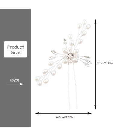 Rumyve5 Elegant Pearl Hairpin Wedding Hairpin Stylish Vintage Elegant Pearl Hair Accessories for Ladies U-shaped Crystal Flower Hairpin Hair Accessories for Women Girl Brides Bridesmaids - Buy Online on GoSupps.com