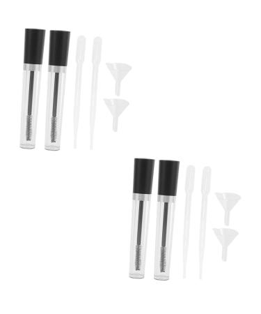 Healvian 4 Sets Empty Mascara Tube for DIY Clear Eyelash Mascara Lash Cosmetics Mascara Clear Plastic Black